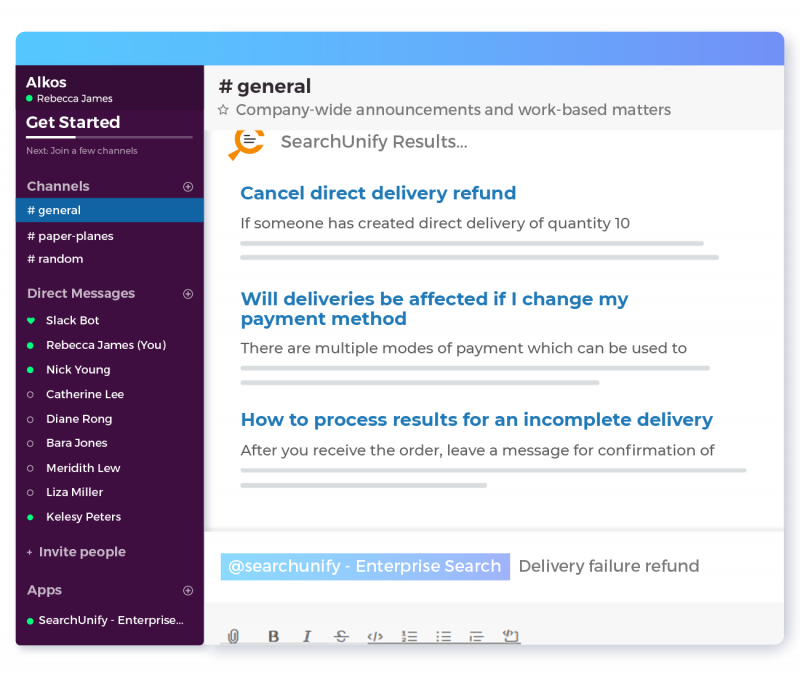 Unleash the SearchUnify Power Within Your Slack Platform