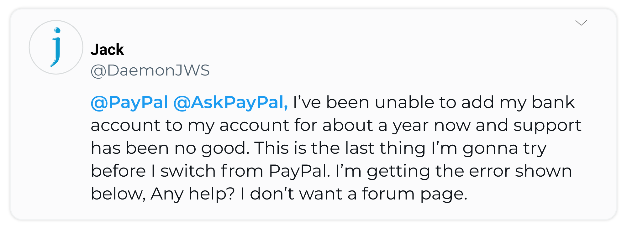 PayPal was asked for immediate assistance on Twitter