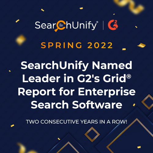 SearchUnify Recognized as a Leader in G2 Spring 2022 Grid<sup>®</sup> Report for Enterprise Search