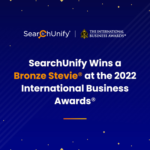 SearchUnify Wins Bronze Stevie<sup>®</sup> Award In 2022 International Business Awards<sup>®</sup>