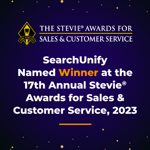 SearchUnify Named Winner at the 17th Annual Stevie® Awards for Sales & Customer Service, 2023