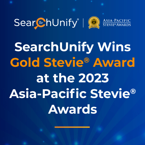 SearchUnify Wins Gold Stevie<sup>®</sup> Award In 2023 Asia-Pacific Stevie Awards