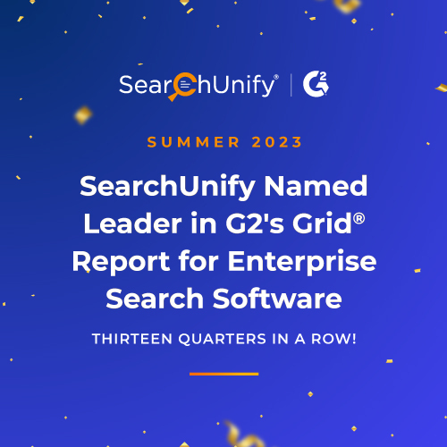 SearchUnify Named Leader in G2 Summer 2023 Grid Report for  Enterprise Search