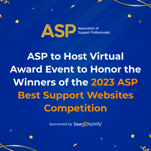 ASP to Host Virtual Award Event to Honor the Winners of the 2023 ASP Best Support Websites Competition