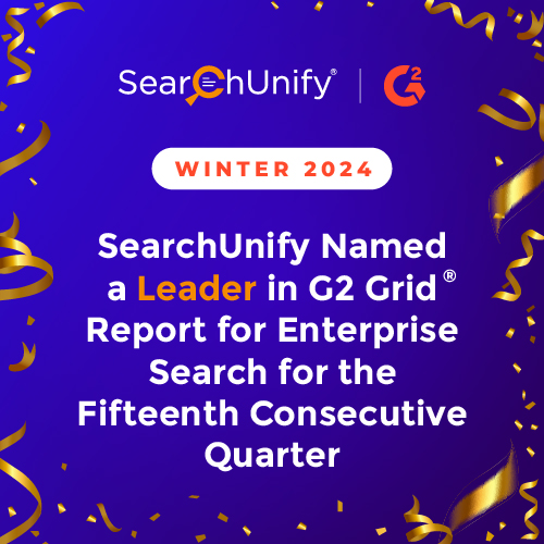 SearchUnify Named a Leader in G2 Grid<sup>®</sup> Report for Enterprise Search for the Fifteenth Consecutive Quarter
