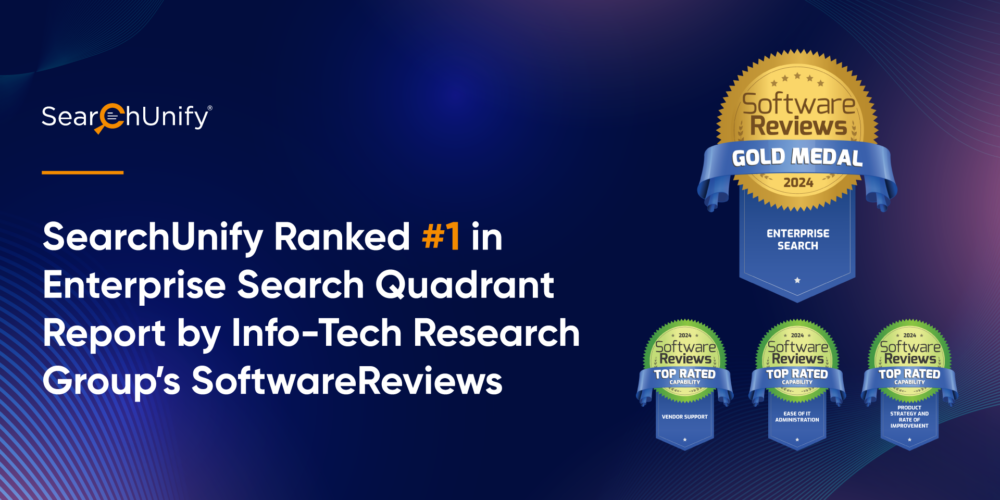 SearchUnify Ranked #1 in Enterprise Search Quadrant Report by Info-Tech Research Group’s SoftwareReviews